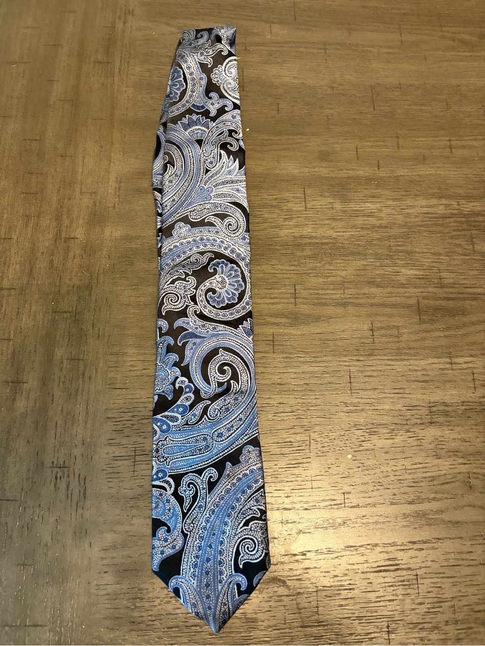 Robert Talbott Black and Light Blue Paisley Silk Tie